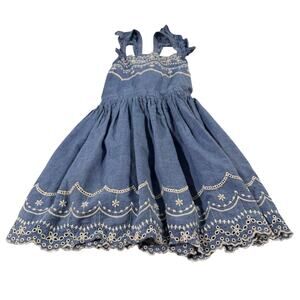 Cat & Jack Toddler Girl 5T Blue Dress 100% Cotton